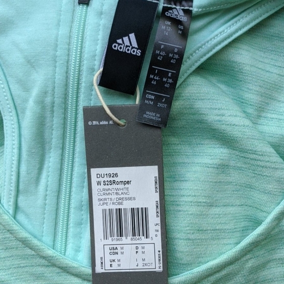 Mint green Adidas women's romper - Picture 2 of 2